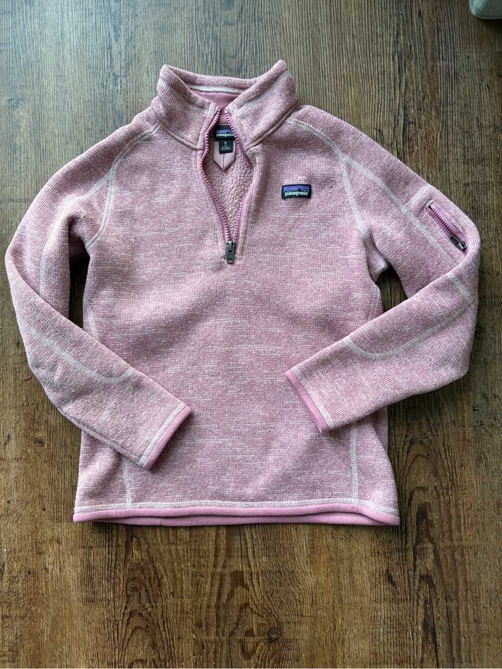 Patagonia Pink Heather Quarter-Zip Fleece Better Sweater Pullover- Size M (10)